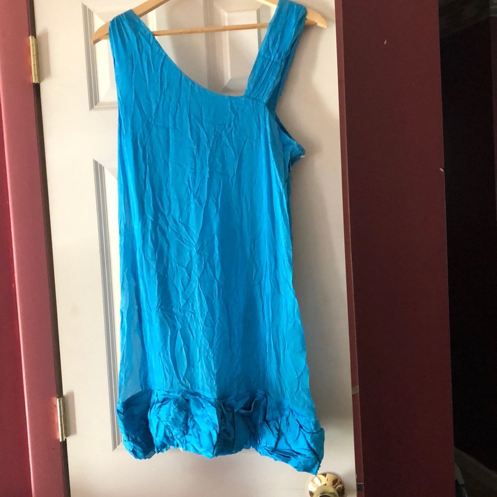 Alice & Olivia 100% Silk turquoise dress NWT